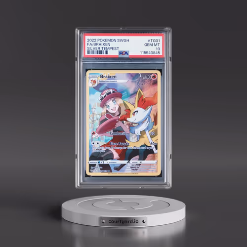 2022 Pokémon Sword & Shield Silver Tempest #TG01 Braixen - Full Art (PSA 10 GEM MINT)