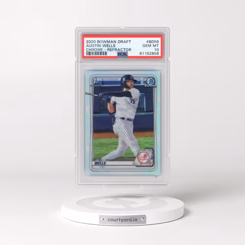 2020 Bowman Draft #BD56 Austin Wells - Chrome-Refractor (PSA 10 GEM MINT)