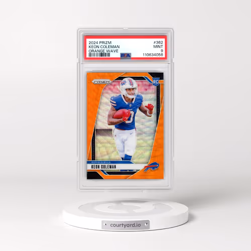 2024 Panini Prizm #362 Keon Coleman - Orange Wave (PSA 9 MINT)