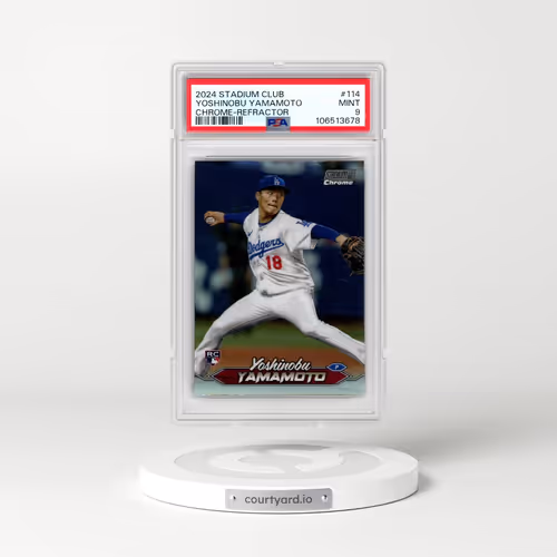 2024 Topps Stadium Club #114 Yoshinobu Yamamoto - Chrome-Refractor (PSA 9 MINT)