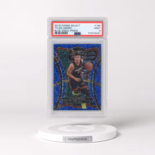 2019 Panini Select #169 Tyler Herro - Blue Disco Prizm (PSA 9 MINT)