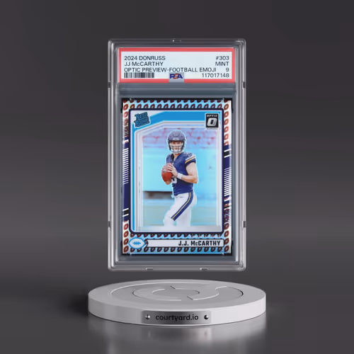 2024 Panini Donruss #303 JJ McCarthy - Optic Preview-Football Emoji (PSA 9 MINT)