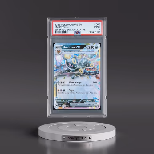 2025 Pokémon Pre EN-Prismatic Evolutions #060 Umbreon EX - Holo Surprise Box Exclusive (PSA 9 MINT)