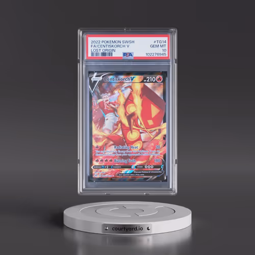 2022 Pokémon Sword & Shield Lost Origin #TG14 Centiskorch V - Holo Full Art (PSA 10 GEM MINT)