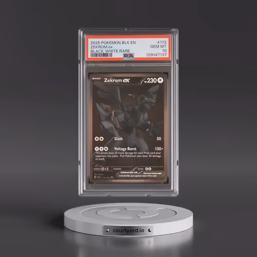2025 Pokémon Blk EN-Black Bolt #172 Zekrom EX - Holo Black White Rare (PSA 10 GEM MINT)