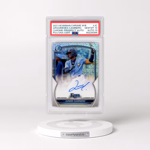 2023 Bowman Mega Box Chrome Prospect Autographs #JC Junior Caminero (PSA 10 GEM MINT)