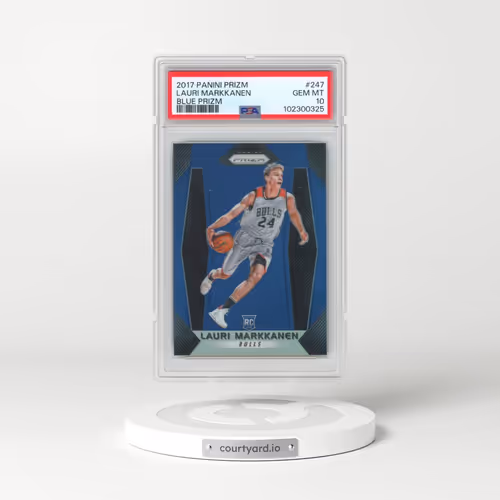 2017 Panini Prizm #247 Lauri Markkanen - Blue Prizm (PSA 10 GEM MINT)