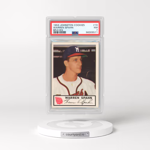1953 Johnston Cookies Braves #10 Warren Spahn - Braves (PSA 7 NM)