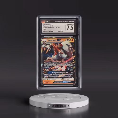 2017 Pokémon Sun & Moon Guardians Rising #74 Lycanroc GX - Holo (CGC 7.5 NM+)