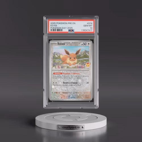 2025 Pokémon Pre EN-Prismatic Evolutions #074 Eevee - Pokemon Day 2025 (PSA 10 GEM MINT)