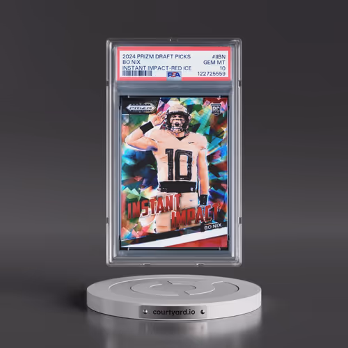 2024 Panini Prizm Draft Picks Instant Impact #IIBN Bo Nix - Red Ice (PSA 10 GEM MINT)