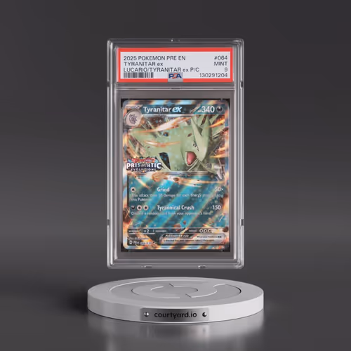 2025 Pokémon Pre EN-Prismatic Evolutions #064 Tyranitar EX - Holo Lucario EX & Tyranitar EX Premium
