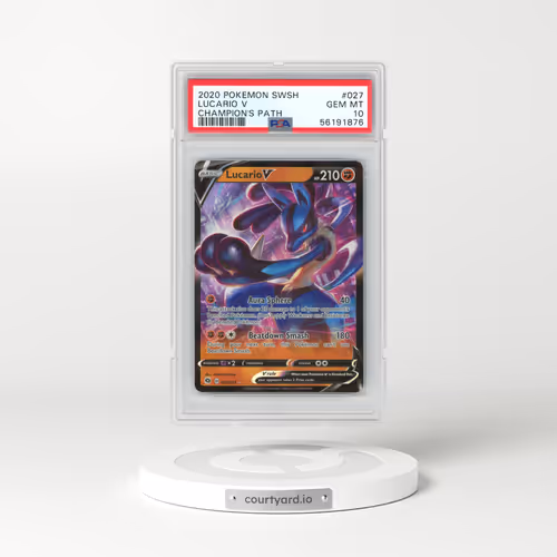 2020 Pokémon Sword & Shield Champion's Path #027 Lucario V - Holo (PSA 10 GEM MINT)