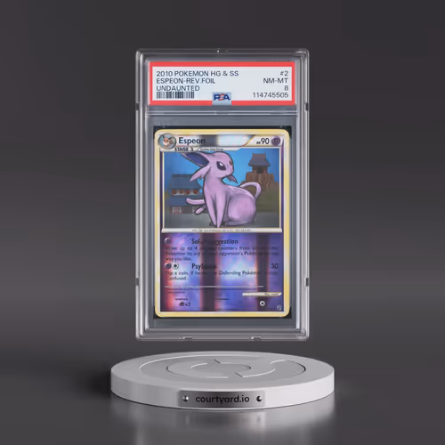 2010 Pokémon Heartgold & Soulsilver Undaunted #2 Espeon - Reverse Foil (PSA 8 NM-MT)