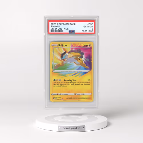 2020 Pokémon Sword & Shield Vivid Voltage #050 Raikou (PSA 10 GEM MINT)