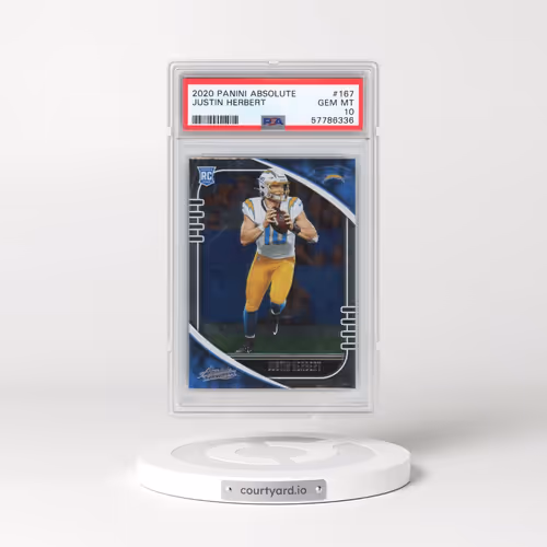 2020 Panini Absolute #167 Justin Herbert (PSA 10 GEM MINT)