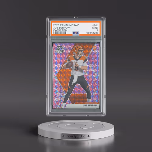 2020 Panini Mosaic #201 Joe Burrow - Camo Pink (PSA 9 MINT)