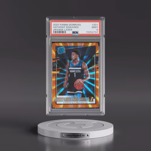 2020 Panini Donruss #201 Anthony Edwards - Orange Laser (PSA 9 MINT)