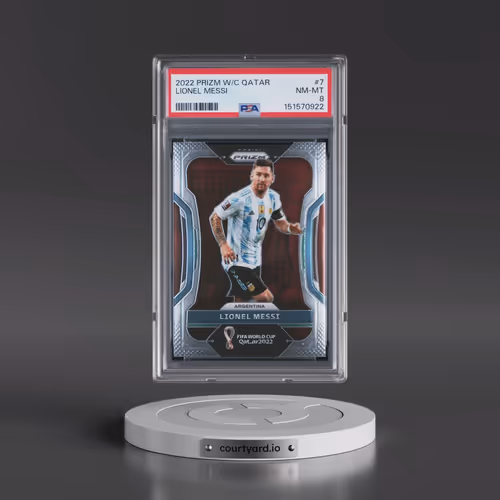 2022 Panini Prizm World Cup Qatar #7 Lionel Messi (PSA 8 NM-MT)