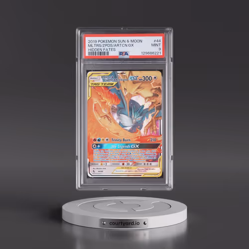 2019 Pokémon Sun & Moon Hidden Fates #44 Moltres & Zapdos & Articuno GX - Holo (PSA 9 MINT)