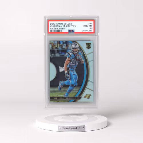 2017 Panini Select #74 Christian McCaffrey - Silver Prizm (PSA 10 GEM MINT)