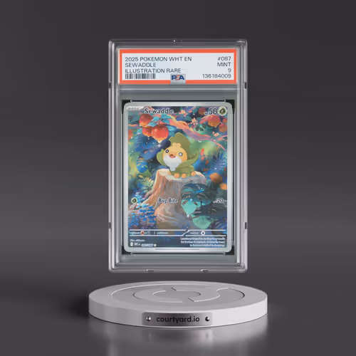 2025 Pokémon Wht EN-White Flare #087 Sewaddle - Illustration Rare (PSA 9 MINT)