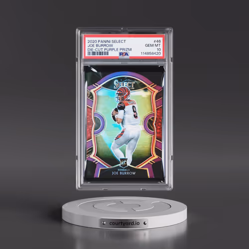 2020 Panini Select #46 Joe Burrow - Die-Cut Purple Prizm (PSA 10 GEM MINT)
