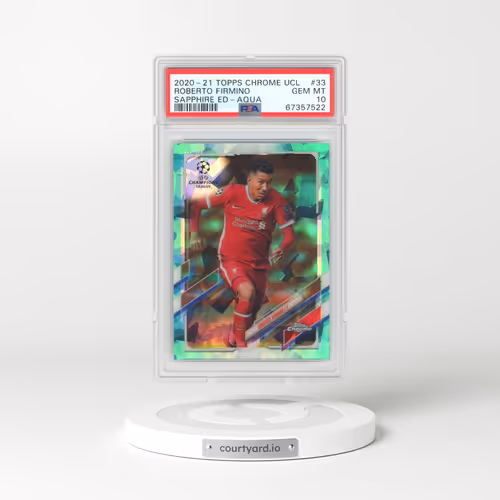 2020 Topps Chrome UEFA Champions League Sapphire Edition #33 Roberto Firmino - Aqua (PSA 10 GEM MINT