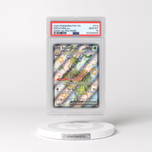 2024 Pokémon Paf EN-Paldean Fates #214 Espathra EX - Holo Shiny Ultra Rare (PSA 10 GEM MINT)