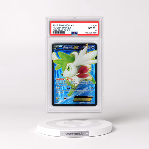 2015 Pokémon XY Roaring Skies #106 Shaymin EX - Holo Full Art (PSA 8 NM-MT)
