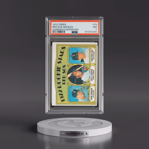 1972 Topps #79 Red Sox Rookies - Garman/Cooper/Fisk (PSA 7 NM)