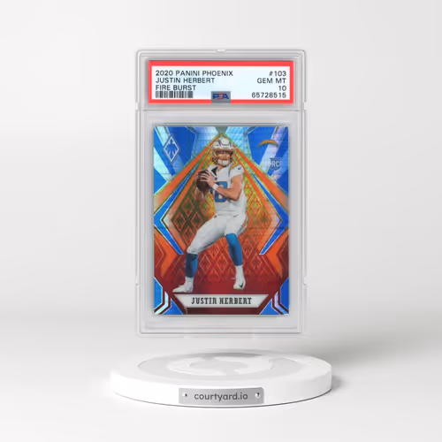 2020 Panini Phoenix #103 Justin Herbert - Fire Burst (PSA 10 GEM MINT)