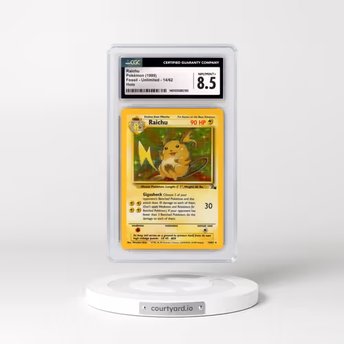 1999 Fossil #14/62 Raichu - Galaxy Star Holo (CGC 8.5 NM-MT+)
