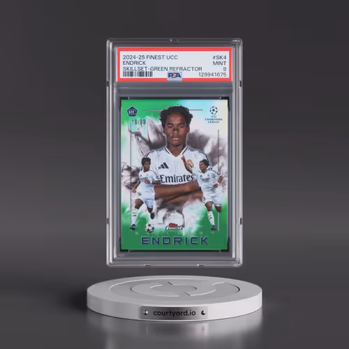2024-25 Topps Finest UEFA Club Competitions Skillset #SK4 Endrick - Green Refractor (PSA 9 MINT)
