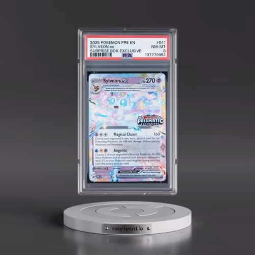 2025 Pokémon Pre EN-Prismatic Evolutions #041 Sylveon EX - Holo Surprise Box Exclusive (PSA 8 NM-MT)