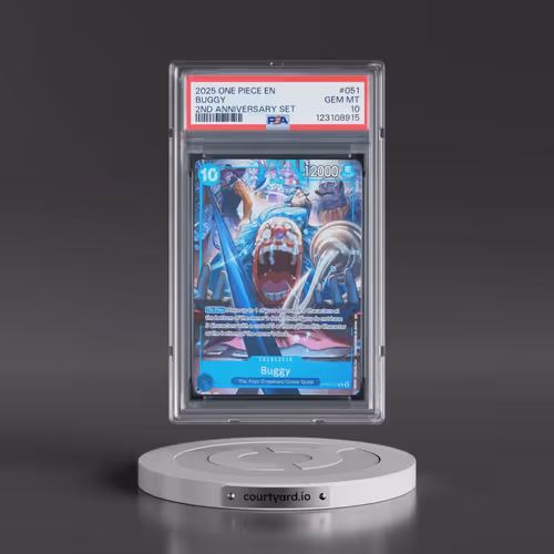 2025 One Piece English Version 2nd Anniversary Set #051 Buggy (PSA 10 GEM MINT)