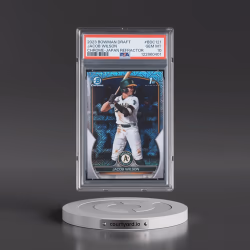 2023 Bowman Draft #BDC121 Jacob Wilson - Chrome-Japan Refractor (PSA 10 GEM MINT)
