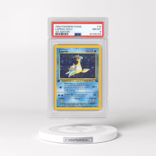 1999 Pokémon Fossil #10 Lapras - 1st Edition Holo (PSA 8 NM-MT)