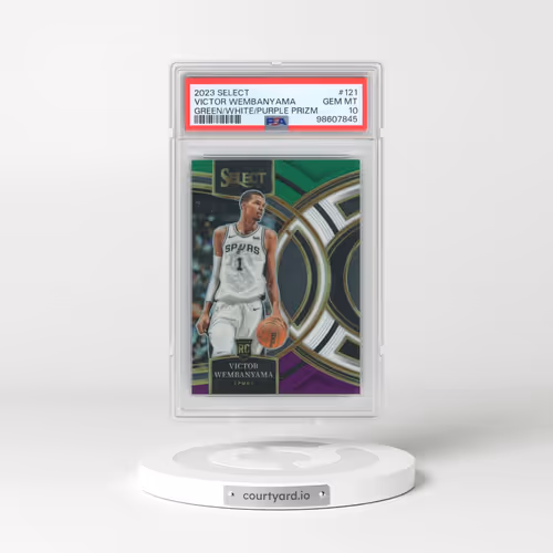 2023 Panini Select #121 Victor Wembanyama - Green/White/Purple Prizm (PSA 10 GEM MINT)