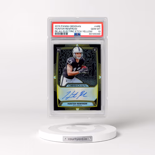 2019 Panini Obsidian Rookie Autos #HRE Hunter Renfrow - Electric Etch Yellow (PSA 10 GEM MINT)