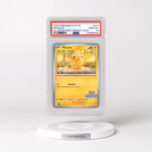 2025 Pokémon Svp EN-SV Black Star Promo #214 Pikachu - Illustration Contest 2024 (PSA 10 GEM MINT)