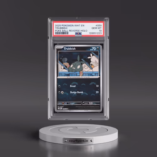 2025 Pokémon Wht EN-White Flare #059 Trubbish - Reverse Holo Poke Ball (PSA 10 GEM MINT)