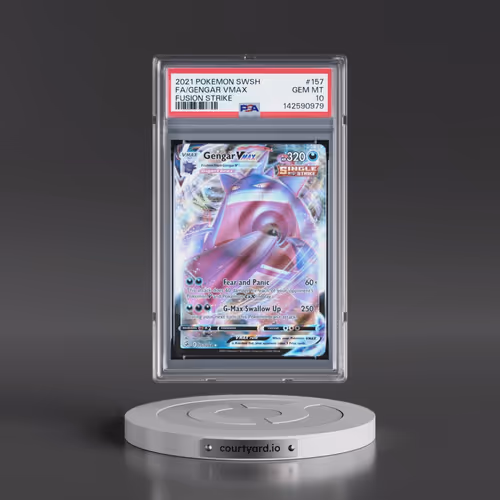 2021 Pokémon Sword & Shield Fusion Strike #157 Gengar Vmax - Full Art (PSA 10 GEM MINT)
