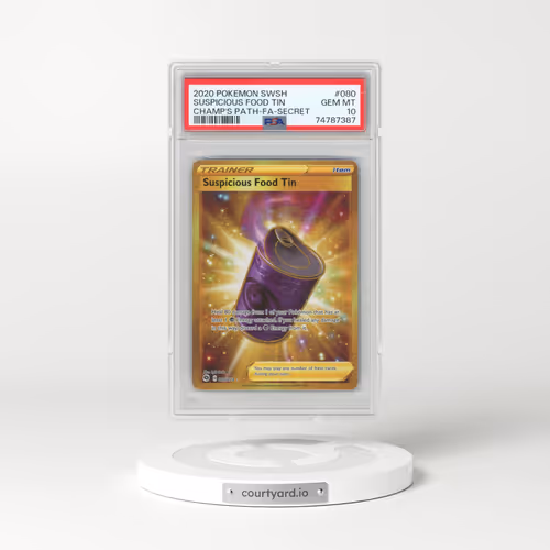 2020 Pokémon Sword & Shield Champion's Path #080 Suspicious Food Tin - Full Art Secret (PSA 10 GEM MINT)