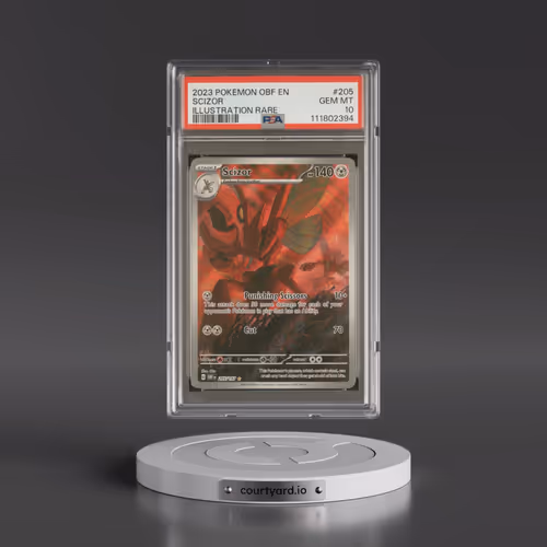 2023 Pokémon Obf EN-Obsidian Flames #205 Scizor - Illustration Rare (PSA 10 GEM MINT)