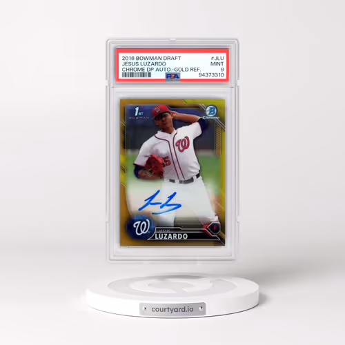 2016 Bowman Draft Chrome Draft Picks Autographs #JLU Jesus Luzardo - Gold Refractor (PSA 9 MINT)