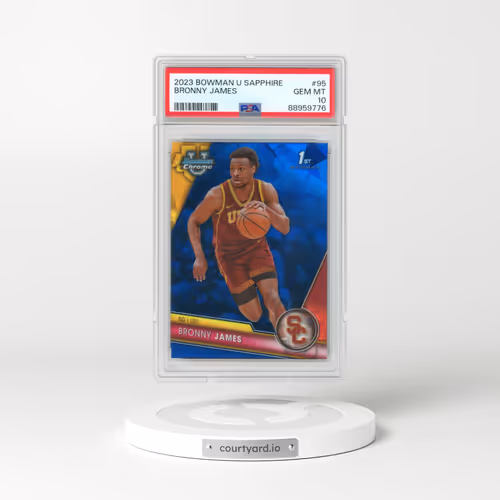 2023 Bowman University Chrome Sapphire #95 Bronny James (PSA 10 GEM MINT)