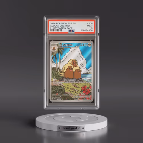 2024 Pokémon Ssp EN-Surging Sparks #208 Alolan Dugtrio - Illustration Rare (PSA 9 MINT)