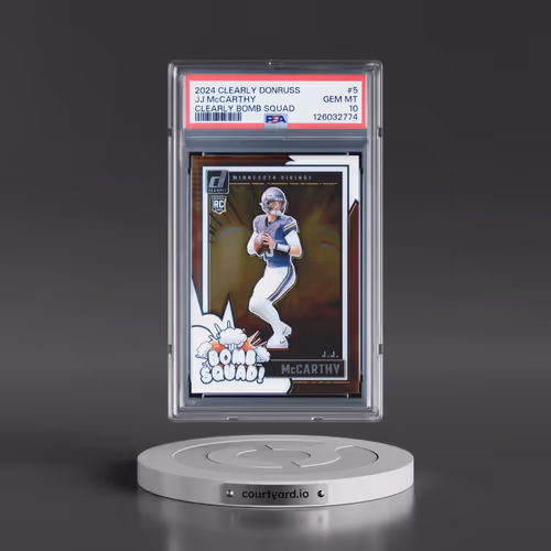 2024 Panini Clearly Donruss Clearly Bomb Squad #5 JJ McCarthy (PSA 10 GEM MINT)