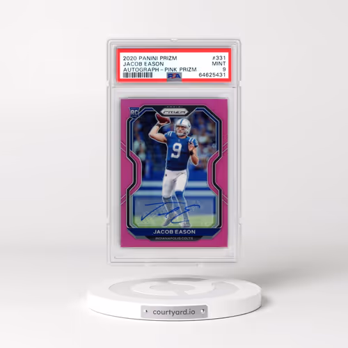 2020 Panini Prizm #331 Jacob Eason - Autograph-Pink Prizm (PSA 9 MINT)